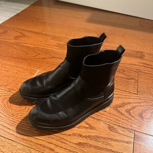 Vince Black Leather Ankle Boots